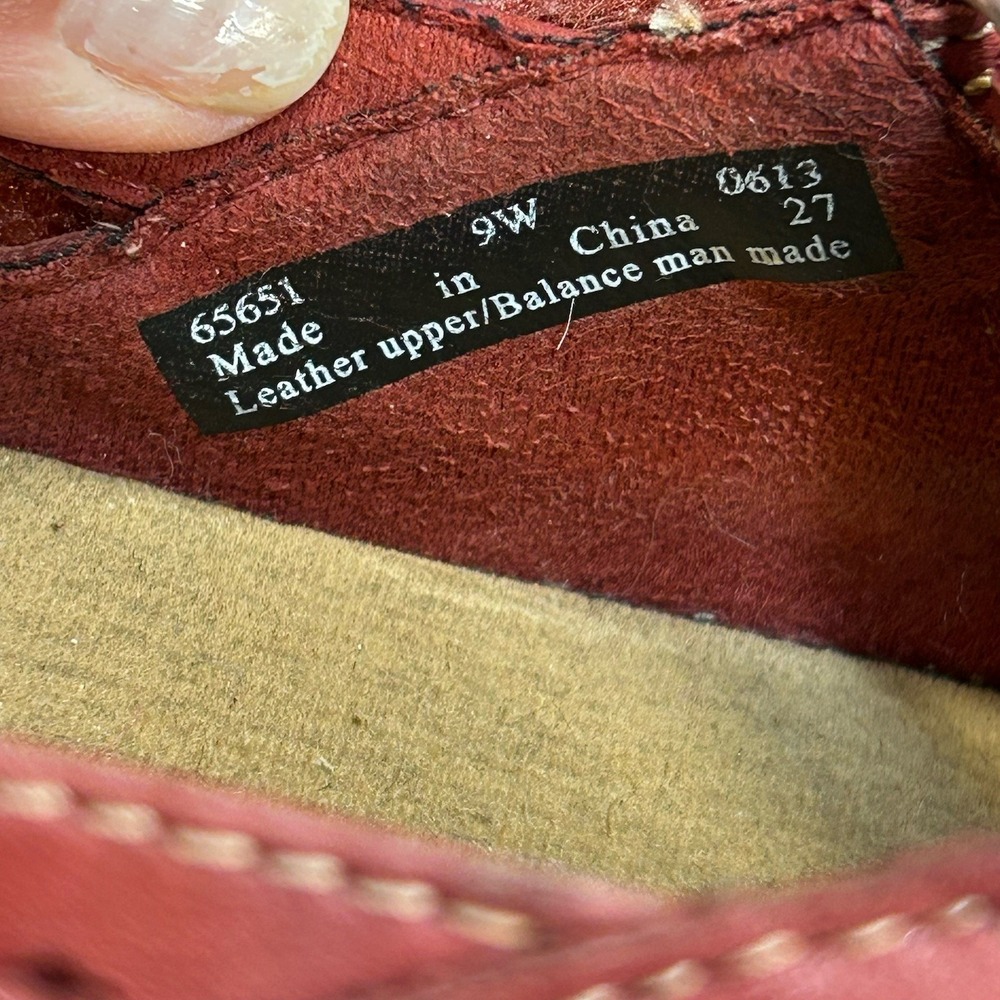 Clarks Ashland Spin Red Leather Mary Jane Flats 9W Comfort Straps 65651 - Picture 7 of 8